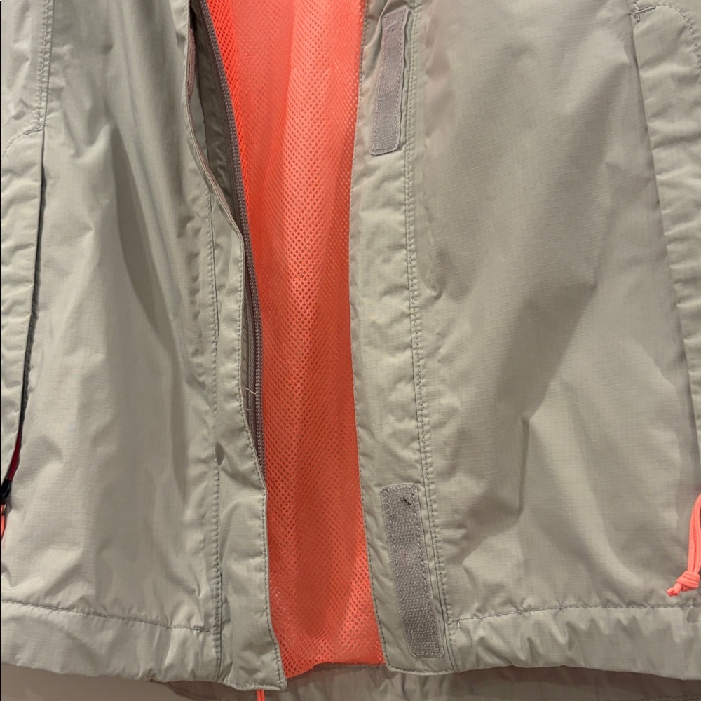 The North Face Light Gray Rain Jacket with Coral Interior - Picture 6 of 8